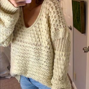 Cream Free People Sweater